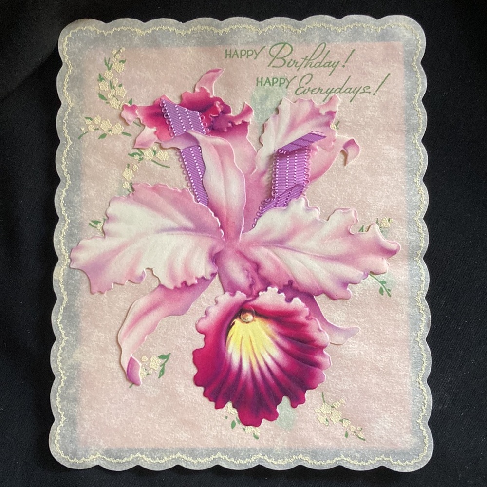 1940s or earlier rare iris, birthday card